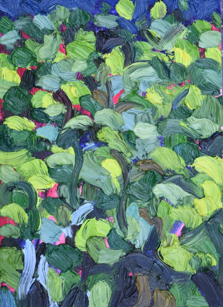 Sarah Arnold - Lotuses 2, 7" x 5" Oil on Panel